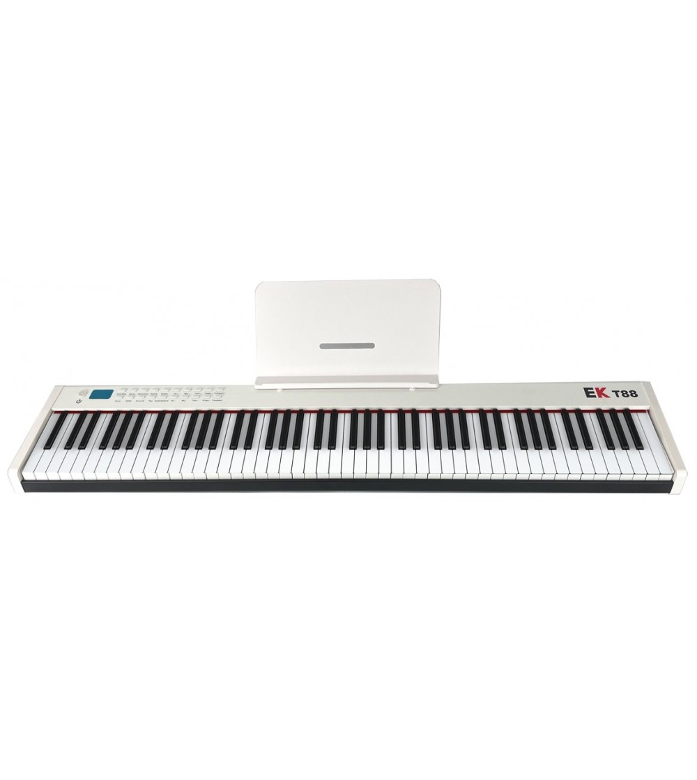 EK EKT88WH PIANO DE ESCENARIO PORTABLE CON BATERIA RECARGABLE BLANCO
