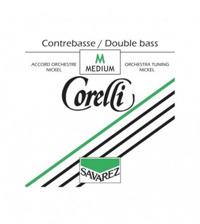 Corelli orquesta níquel Medium 4/4 Set de cuerdas contrabajo
