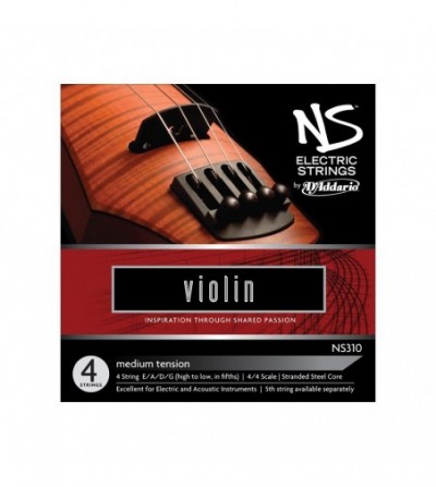 Violín eléctrico D'Addario NS310 Medium 4/4 Set de cuerdas violín