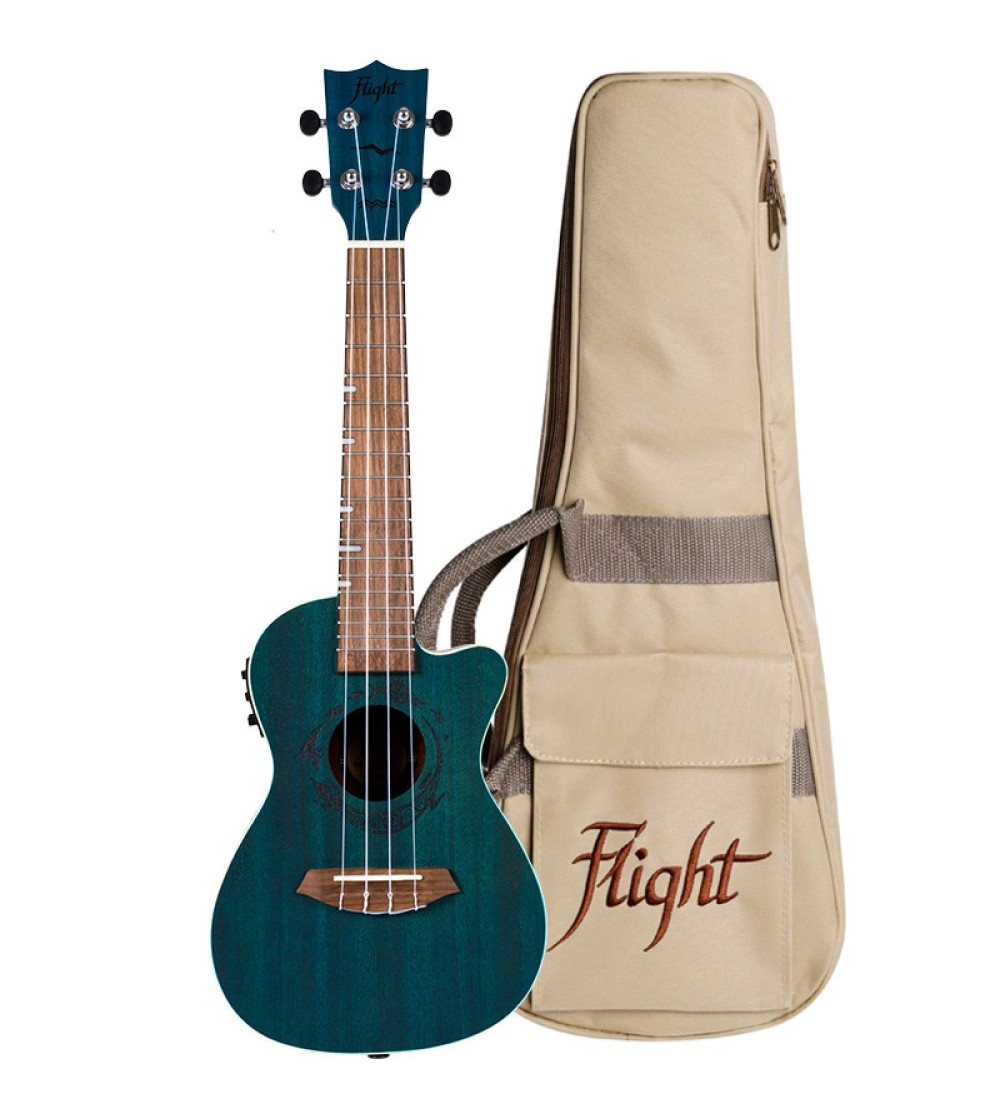 Ukelele Concert Flight DUC-380CEQ Gemstone Electroacustico Topaz