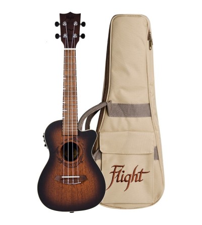 Ukelele Concert Flight DUC-380CEQ Gemstone Electroacustico Amber