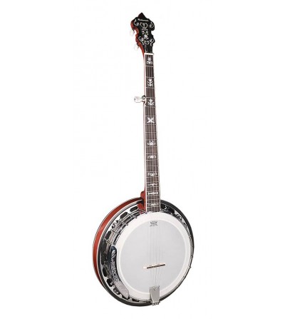 Richwood RMB-905-A raised head bluegrass banjo 5-string, aluminium rim + tone ring, ebony fingerboard, 24 brackets