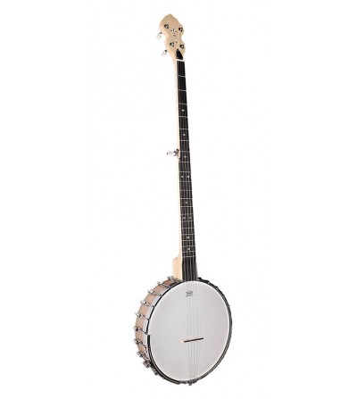 Richwood RMB-1405-LN long neck open back 5-string banjo, maple rim, 24 brackets, whyte laydie tone ring, incl case