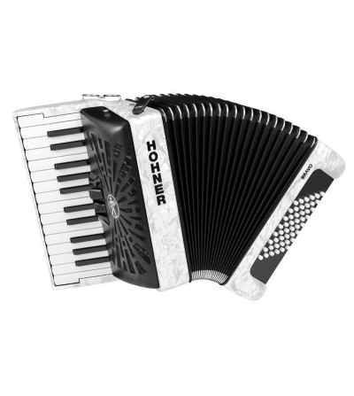 HOHNER Acordeon de piano cromatico BRAVO II 48 BLANCO A16512 SILENTKEY