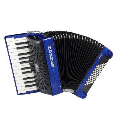 HOHNER Acordeon de piano cromatico BRAVO II 48 AZUL A16542 SILENTKEY