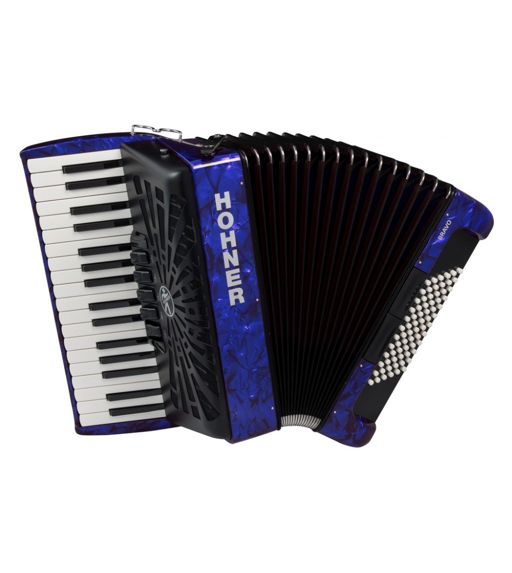 HOHNER Acordeon de piano cromatico BRAVO III 72 AZUL A16642 SILENTKEY