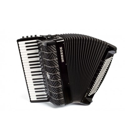 HOHNER Acordeon de piano cromatico MATTIA IV 120 BK COLOR GUN BLACK, TECLAS BLANCAS.