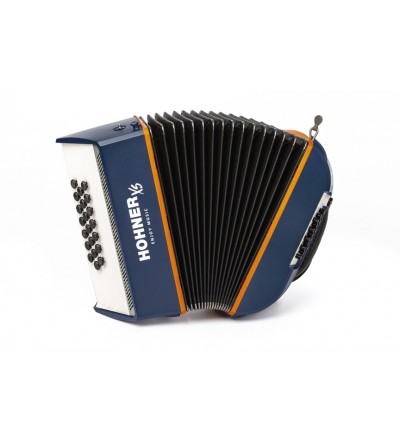 HOHNER Acordeon de botones cromatico ACORDEON XS INFANTIL, BOTONES, C, AZUL/NARANJA, CON MOCHILA