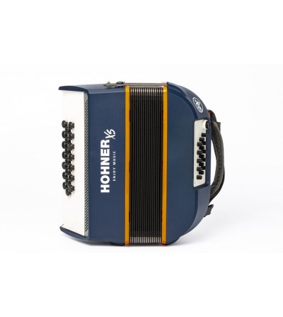 HOHNER Acordeon de botones cromatico ACORDEON XS INFANTIL, BOTONES, C, AZUL/NARANJA, CON MOCHILA