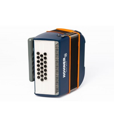 HOHNER Acordeon de botones cromatico ACORDEON XS INFANTIL, BOTONES, C, AZUL/NARANJA, CON MOCHILA