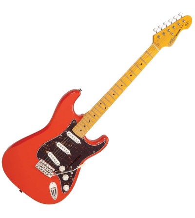 Vintage V6M ReIssued Electric Guitar ~ Firenza Red