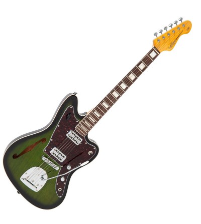 Vintage VRS652GB REVO Series Surfmaster Thinline Twin Greenburst