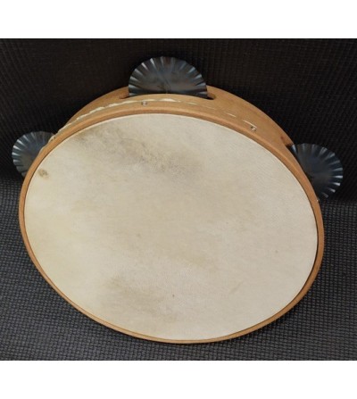 Pandero vasco 10". 5 pares de sonajas.