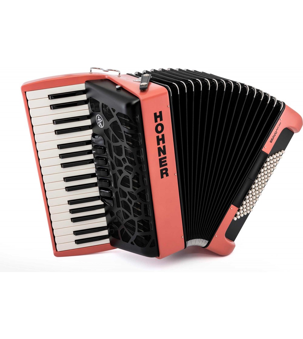 HOHNER Acordeon de piano cromatico BRAVO MYCOLOR III 72 FIRE (RAL D2-020 50 30)