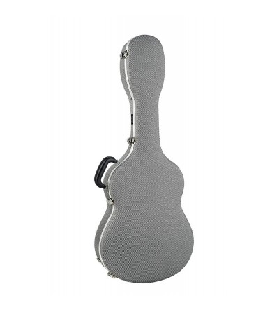 Estuche guitarra clásica ABS Rapsody Armonia plateado 3D rugoso